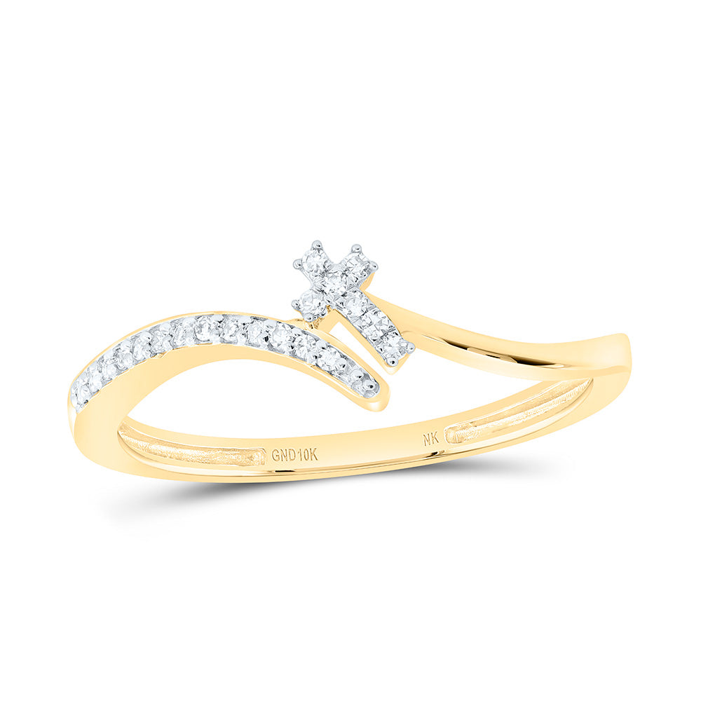 1/20CTW-NAT DIA NK GIFT CROSS RING Daisy Joyeria
