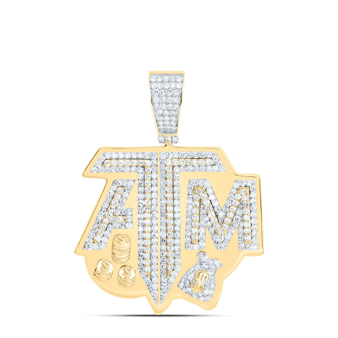 1 3/4CTW-NAT DIA NK ATM MONEY MENS CHARM Daisy Joyeria