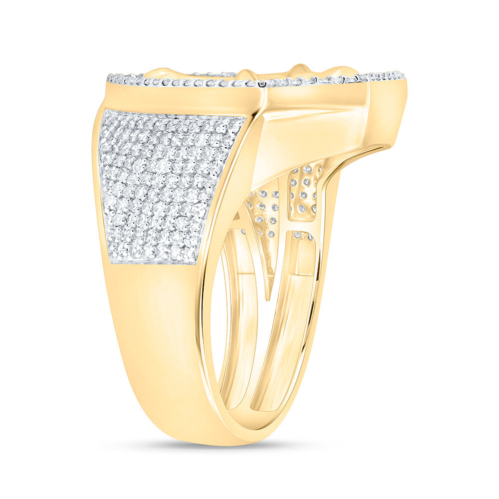 7/8CTW-NAT DIA NK CROSS MENS RING Daisy Joyeria