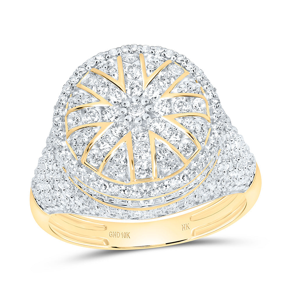 1 1/2CTW-NAT DIA NK ROUND MEN'S RING Daisy Joyeria
