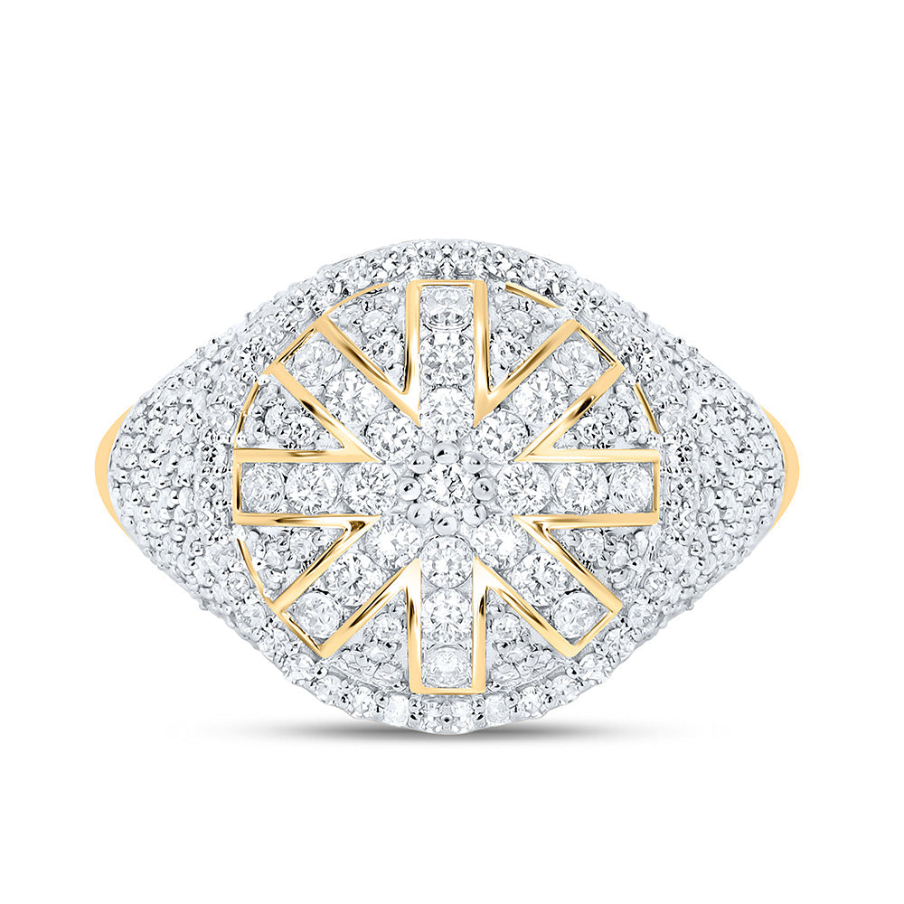 1 1/2CTW-NAT DIA NK ROUND MEN'S RING Daisy Joyeria
