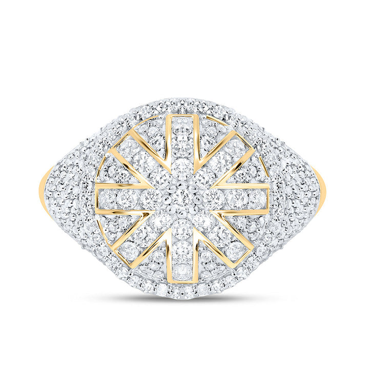 1 1/2CTW-NAT DIA NK ROUND MEN'S RING Daisy Joyeria