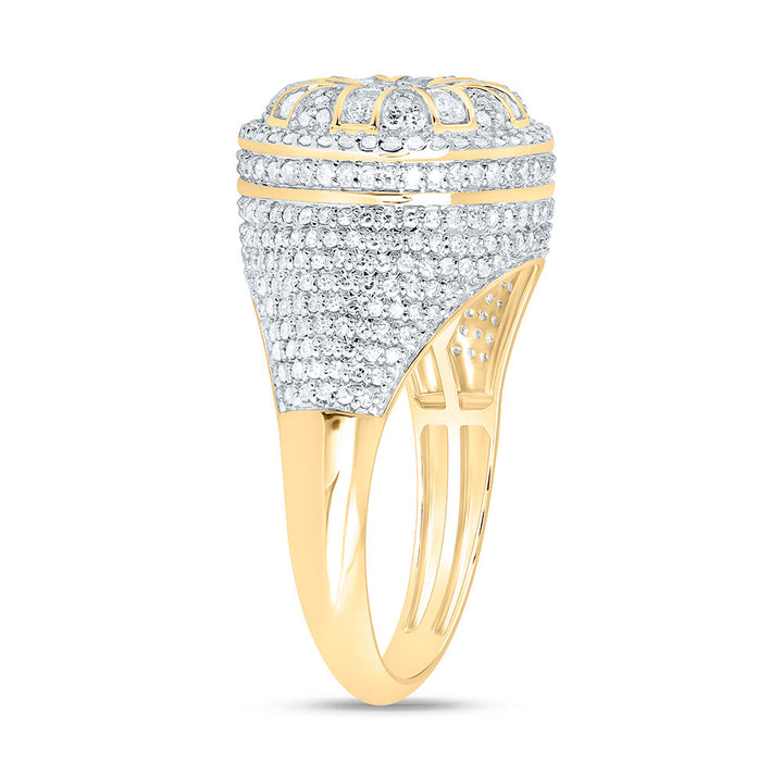 1 1/2CTW-NAT DIA NK ROUND MEN'S RING Daisy Joyeria