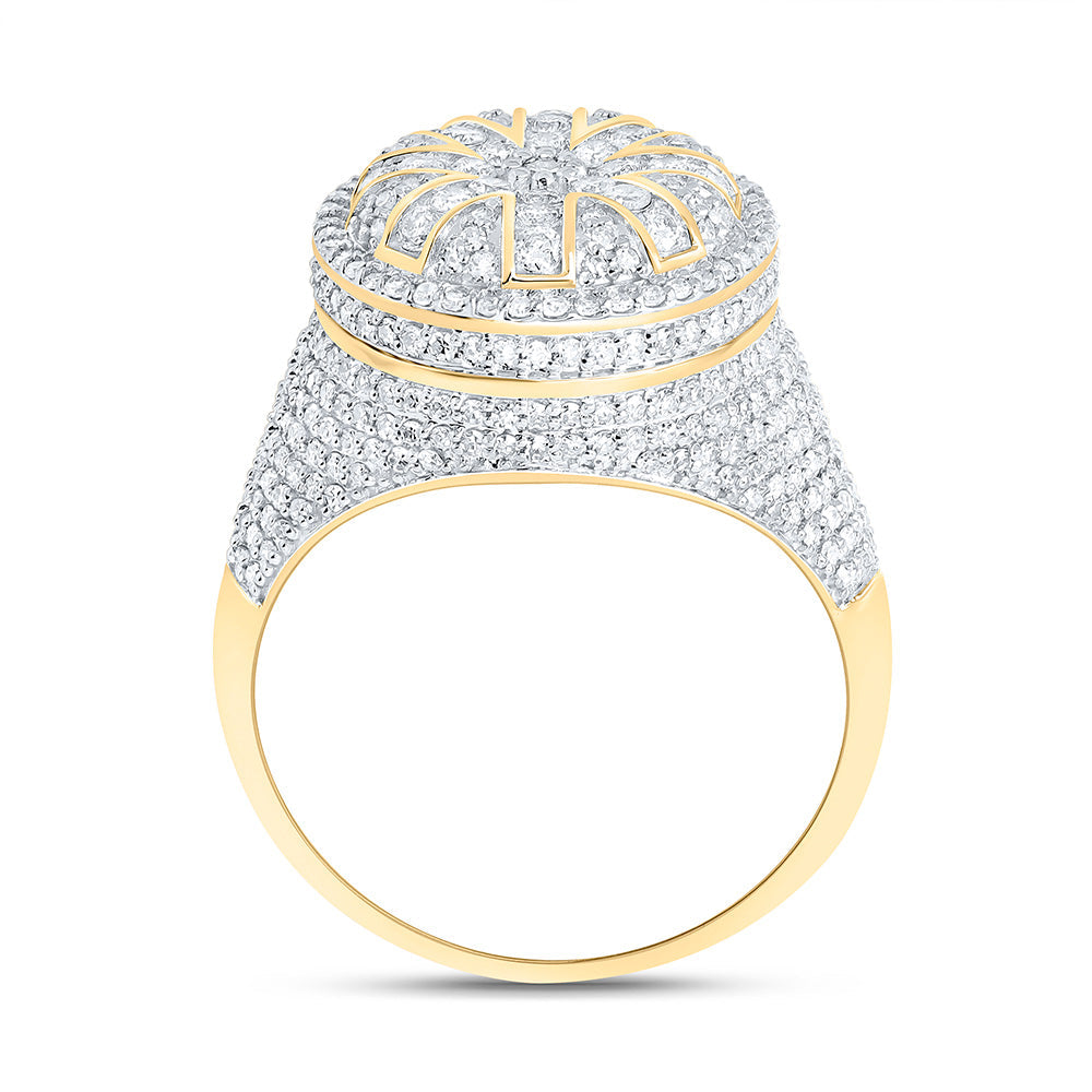 1 1/2CTW-NAT DIA NK ROUND MEN'S RING Daisy Joyeria