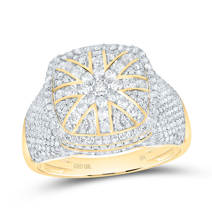 2CTW-NAT DIA NK CUSHION MEN'S RING Daisy Joyeria