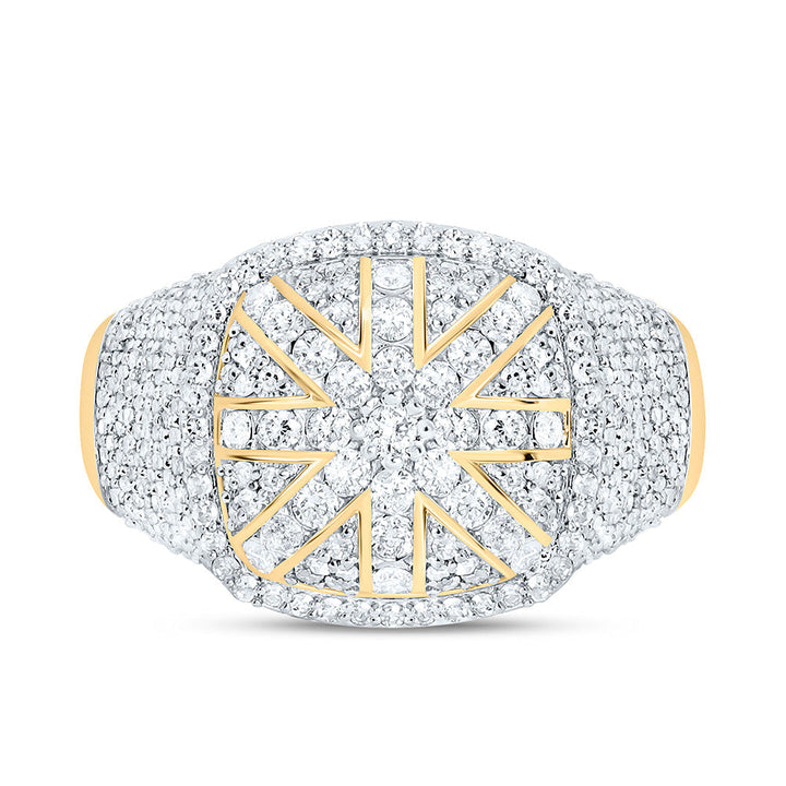 2CTW-NAT DIA NK CUSHION MEN'S RING Daisy Joyeria