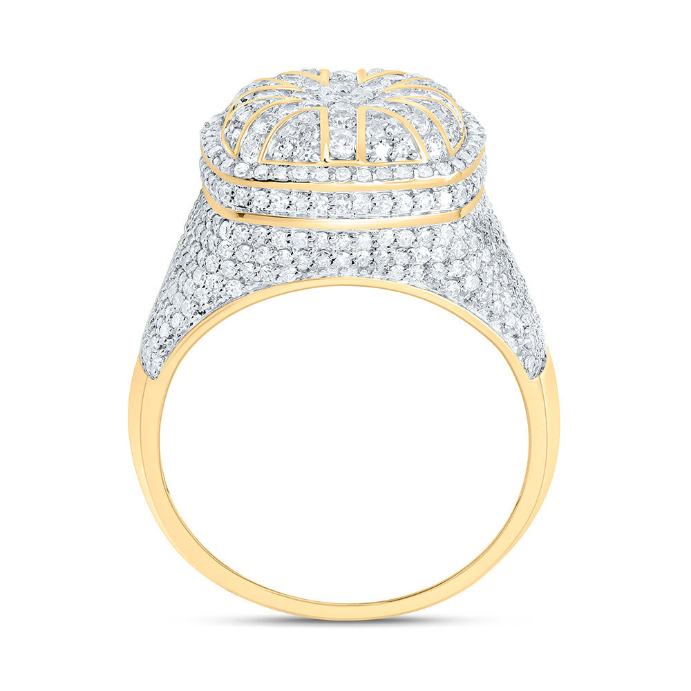 2CTW-NAT DIA NK CUSHION MEN'S RING Daisy Joyeria