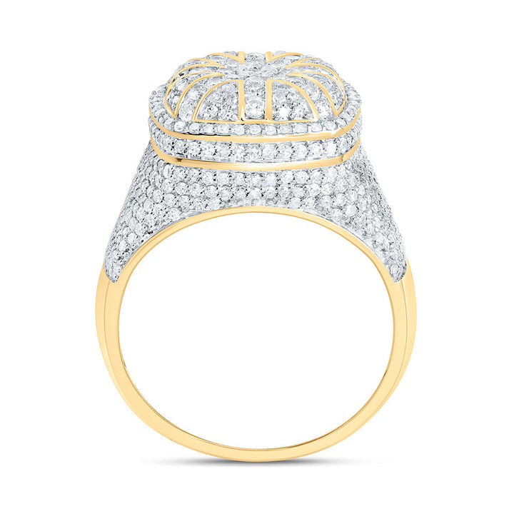 2CTW-NAT DIA NK CUSHION MEN'S RING Daisy Joyeria