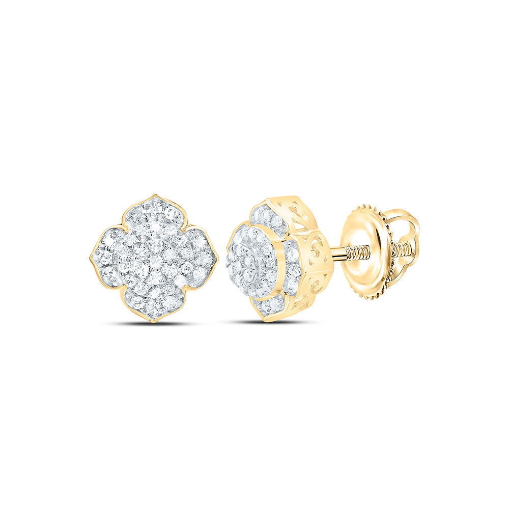 1/4CTW-NAT DIA NK FASHION FLOWER EARRING Daisy Joyeria