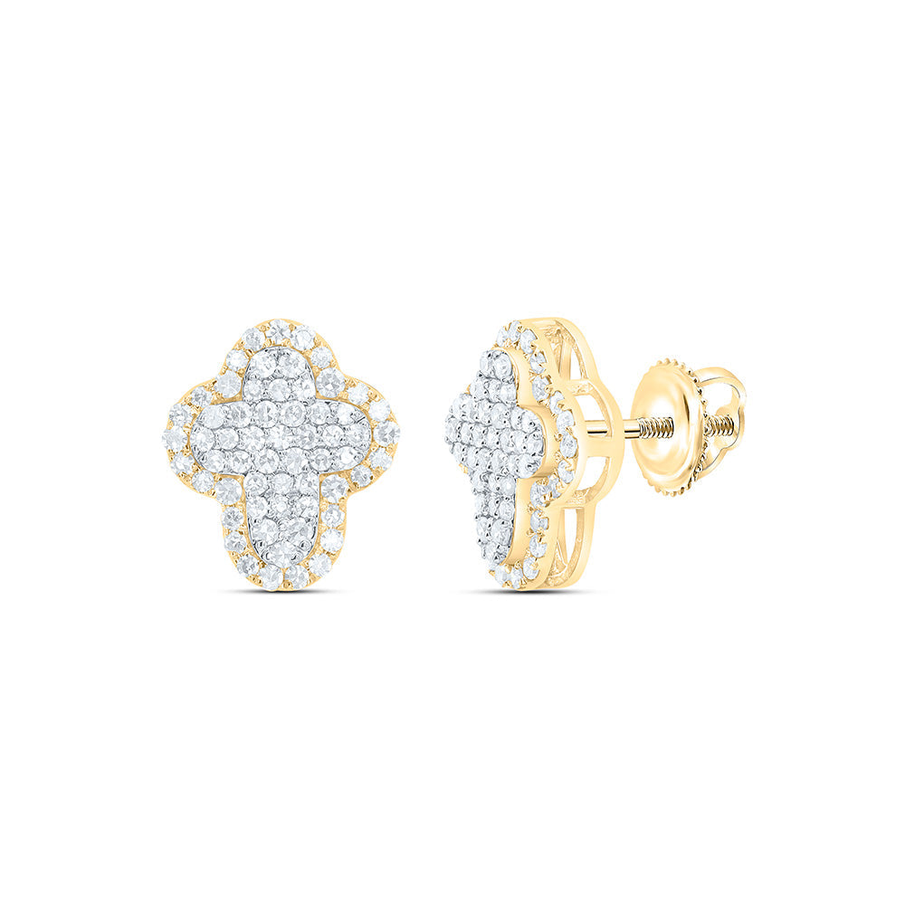3/8CTW-NAT DIA NK FASHION CROSS EARRING Daisy Joyeria