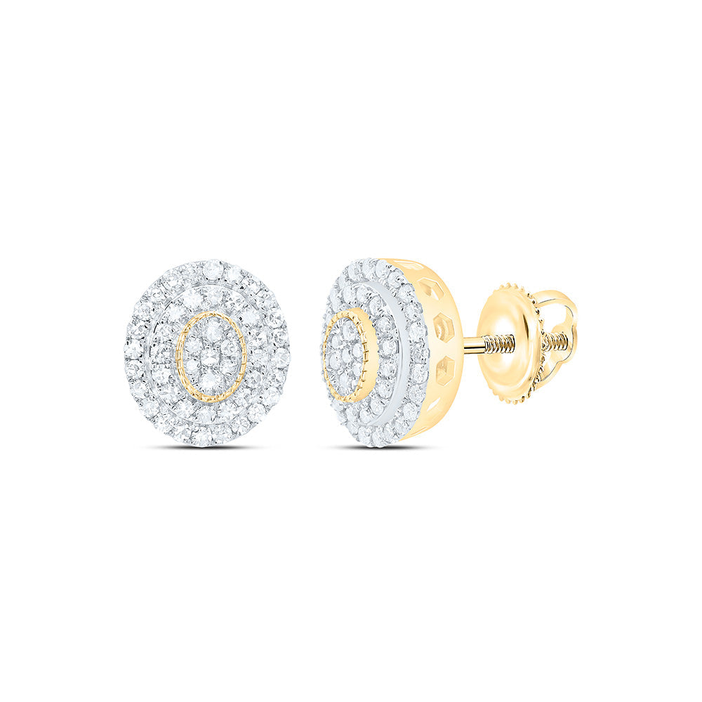 3/8CTW-NAT DIA NK FASHION OVAL EARRING Daisy Joyeria