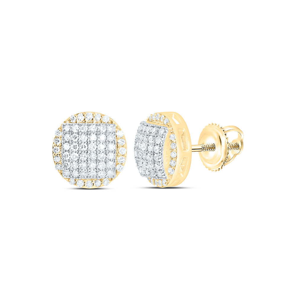 3/8CTW-NAT DIA NK FASHION ROUND EARRING Daisy Joyeria