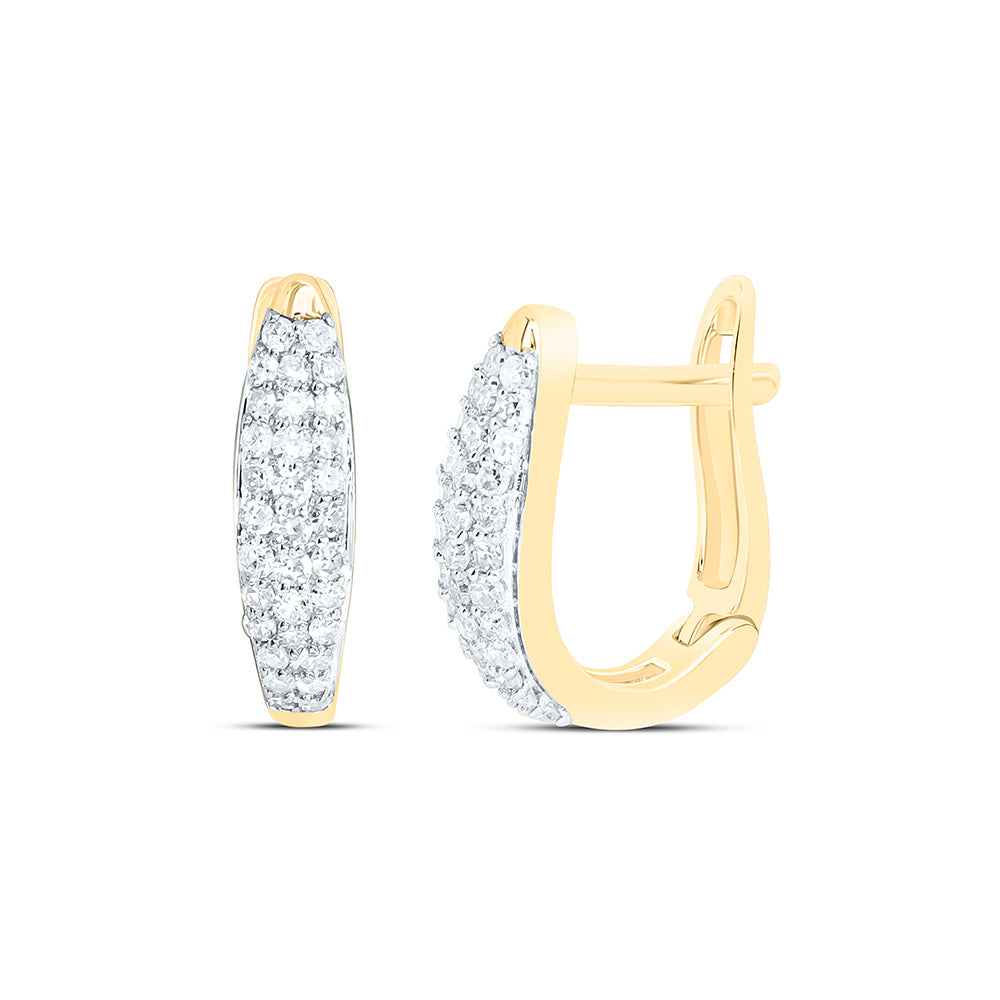 1/4CTW-NAT DIA NK FASHION HOOP EARRING Daisy Joyeria