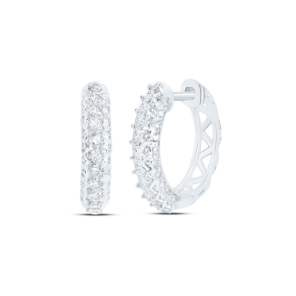 1/2CTW-NAT DIA NK FASHION HOOP EARRING Daisy Joyeria