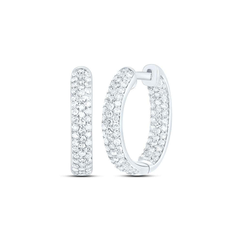 5/8CTW-NAT DIA NK FASHION HOOP EARRING Daisy Joyeria