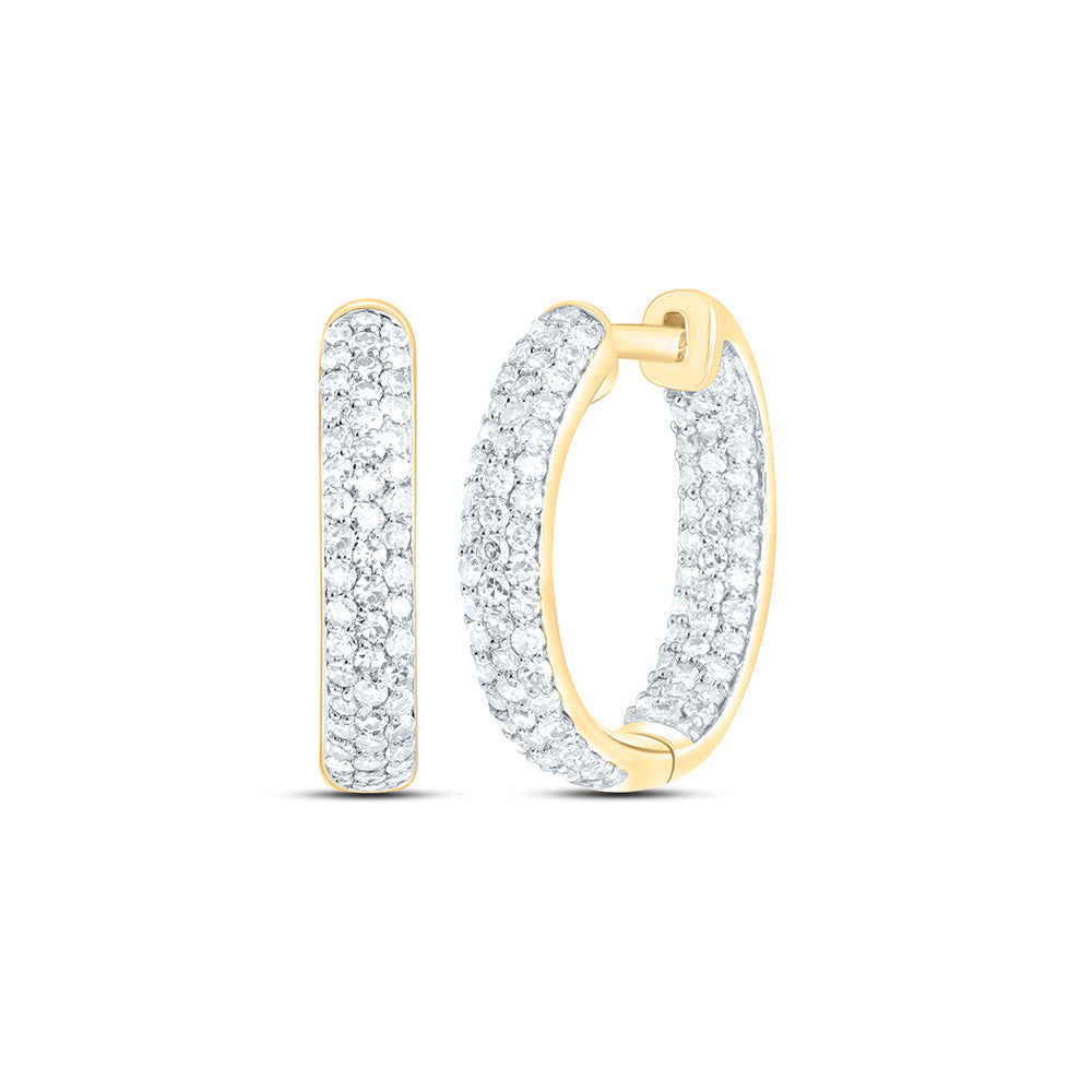 5/8CTW-NAT DIA NK FASHION HOOP EARRING Daisy Joyeria