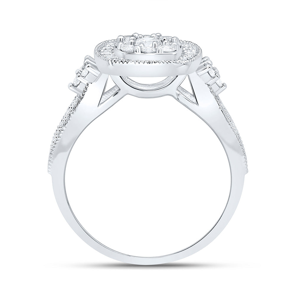3/4CTW-NAT DIA NK FASHION CUSHION RING Daisy Joyeria