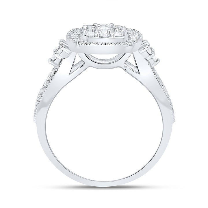 3/4CTW-NAT DIA NK FASHION CUSHION RING Daisy Joyeria