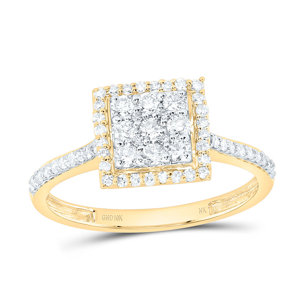 1/2CTW-NAT DIA NK FASHION SQUARE RING Daisy Joyeria