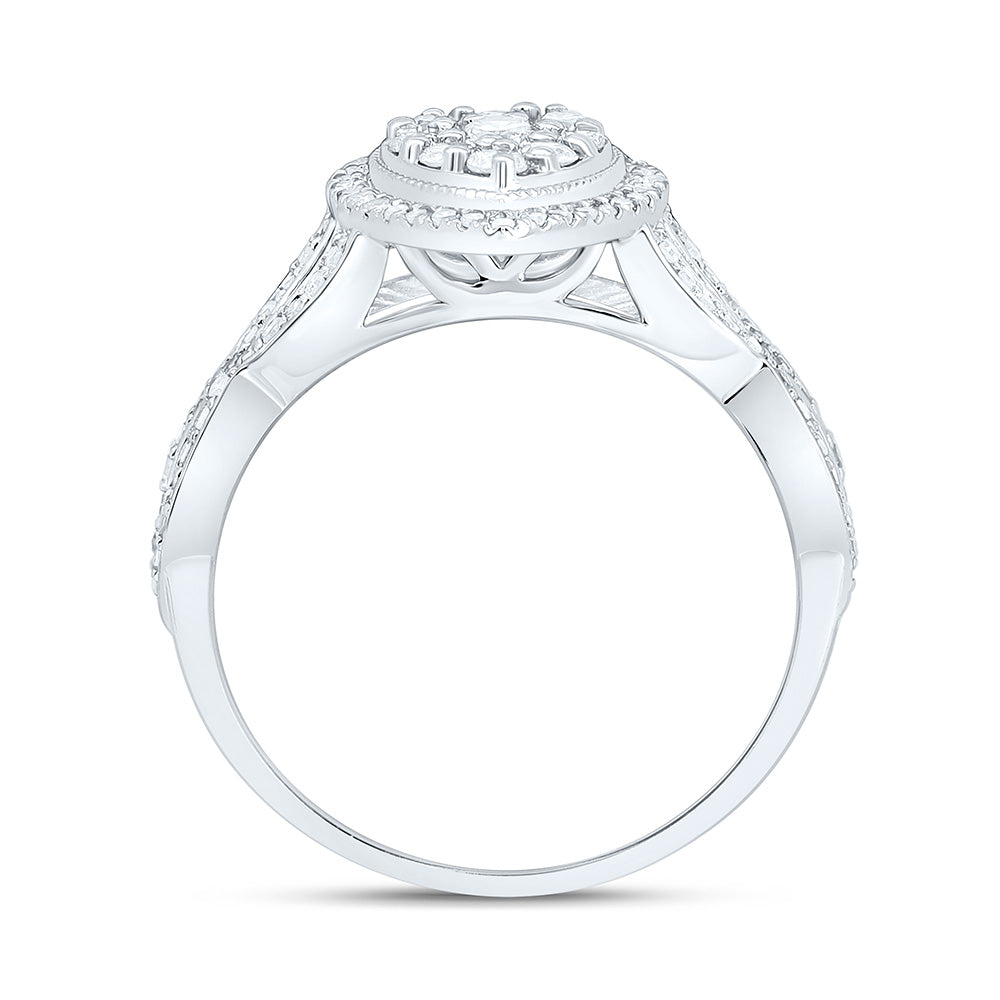 1/2CTW-NAT DIA NK FASHION PEAR RING Daisy Joyeria