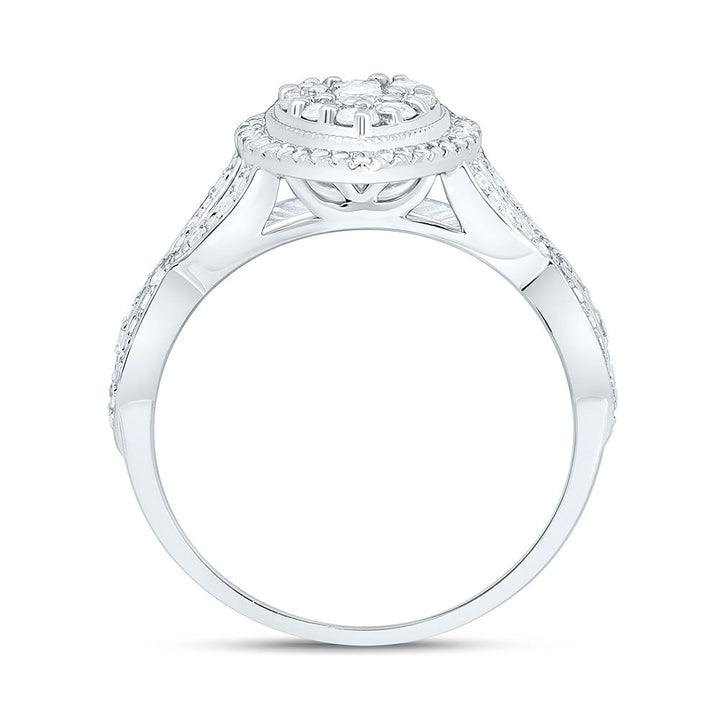 1/2CTW-NAT DIA NK FASHION PEAR RING Daisy Joyeria