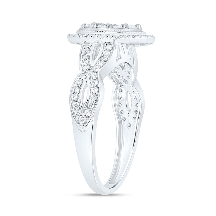 1/2CTW-NAT DIA NK FASHION PEAR RING Daisy Joyeria