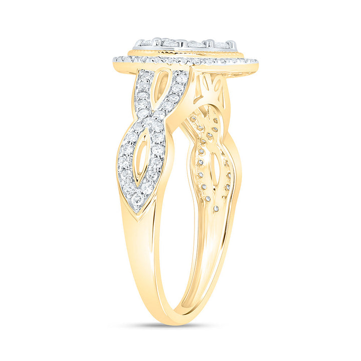 1/2CTW-NAT DIA NK FASHION PEAR RING Daisy Joyeria