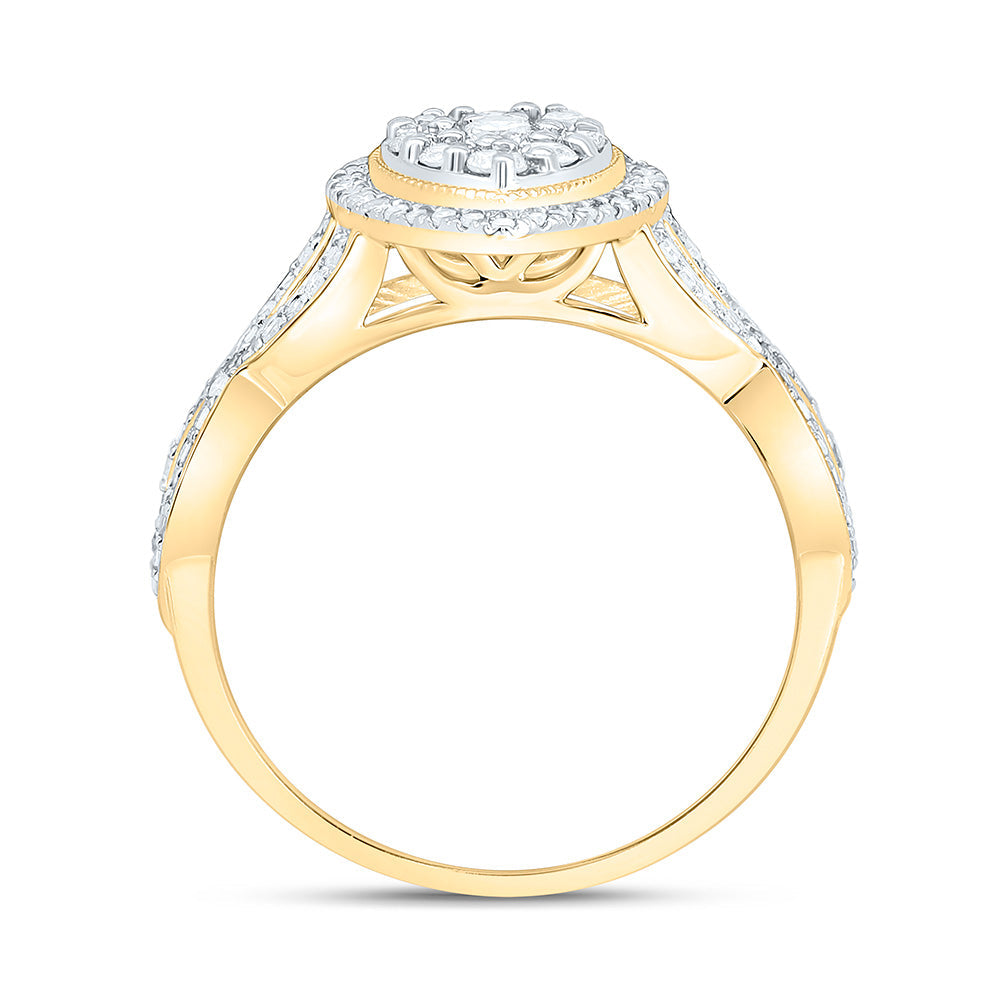 1/2CTW-NAT DIA NK FASHION PEAR RING Daisy Joyeria