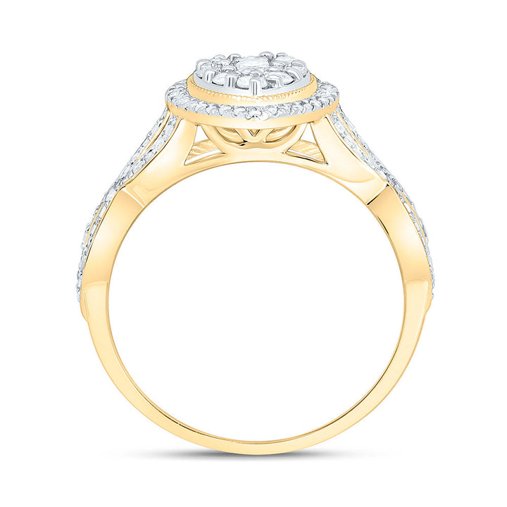 1/2CTW-NAT DIA NK FASHION PEAR RING Daisy Joyeria