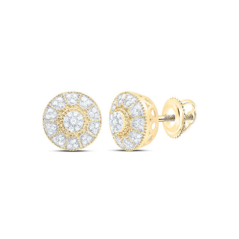1/4CTW-NAT DIA NK FASHION ROUND EARRING Daisy Joyeria