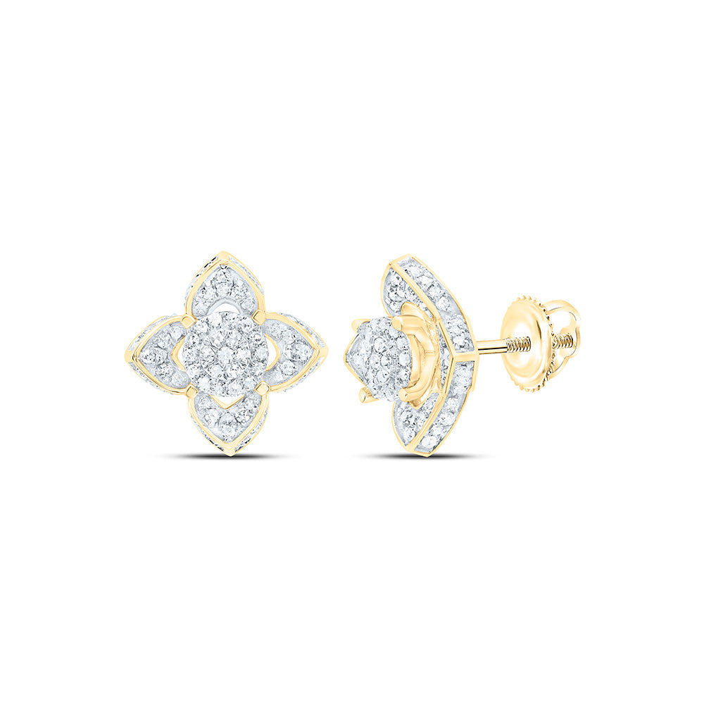 1/2CTW-NAT DIA NK FASHION FLOWER EARRING Daisy Joyeria