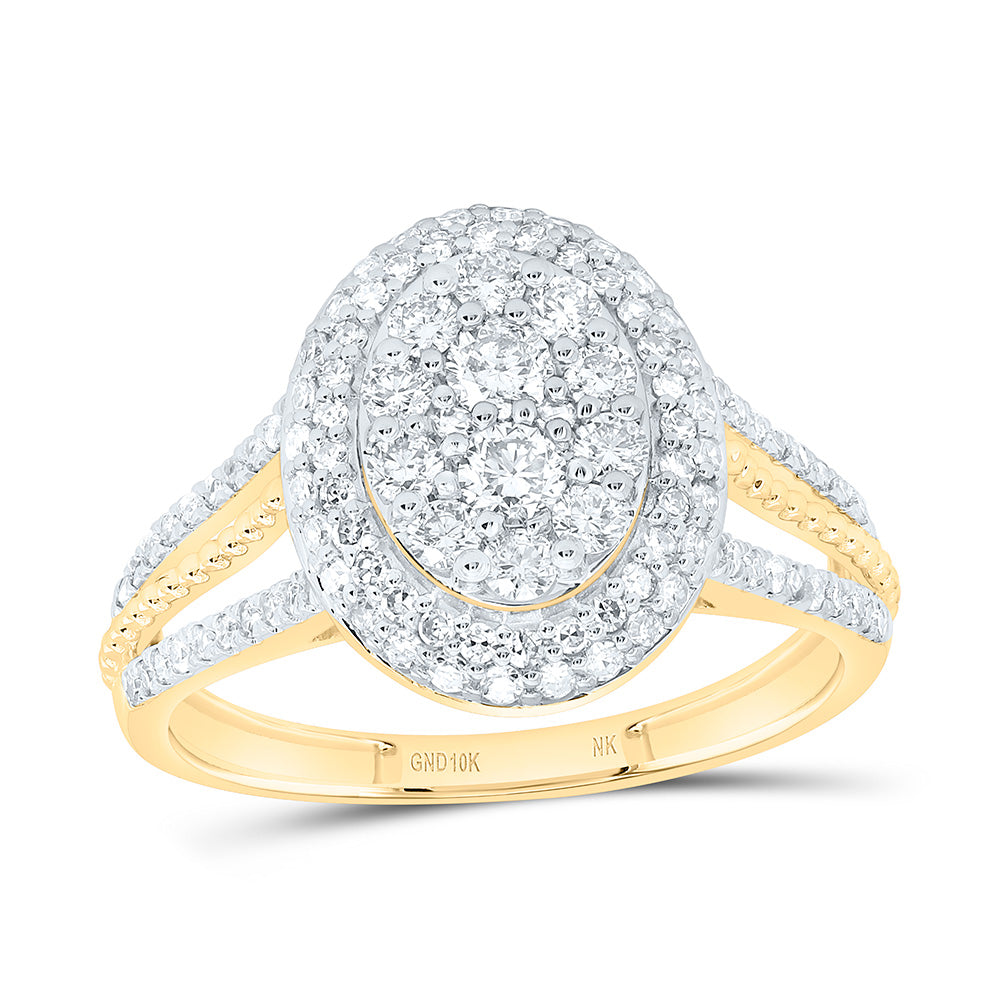 3/4CTW-NAT DIA NK FASHION OVAL RING Daisy Joyeria