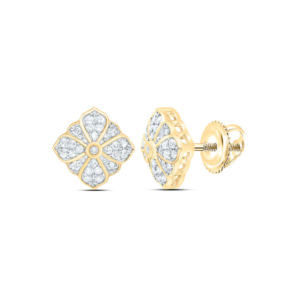 1/6CTW-NAT DIA NK FASHION FLOWER EARRING Daisy Joyeria