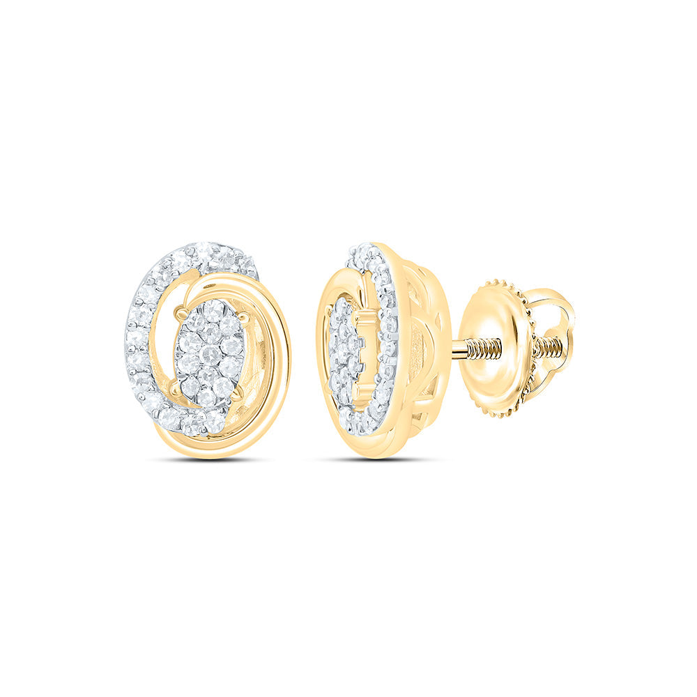 1/5CTW-NAT DIA NK FASHION OVAL EARRING Daisy Joyeria