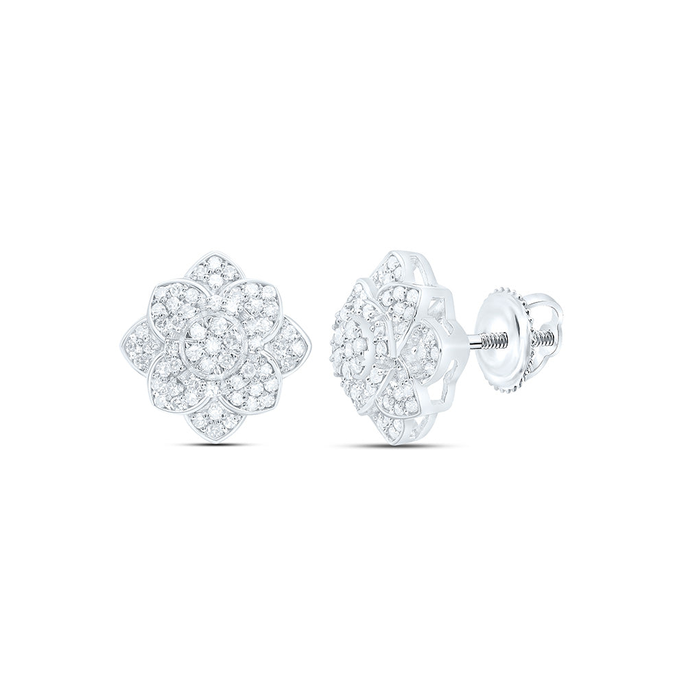 1/3CTW-NAT DIA NK FASHION FLOWER EARRING Daisy Joyeria