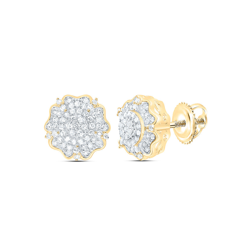 1/3CTW-NAT DIA NK FASHION FLOWER EARRING Daisy Joyeria