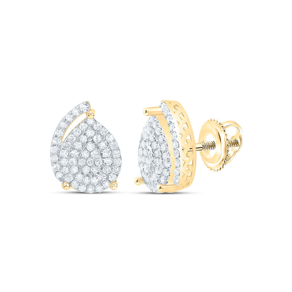3/8CTW-NAT DIA NK FASHION PEAR EARRING Daisy Joyeria