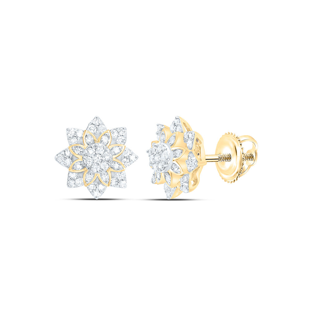 1/4CTW-NAT DIA NK FASHION FLOWER EARRING Daisy Joyeria