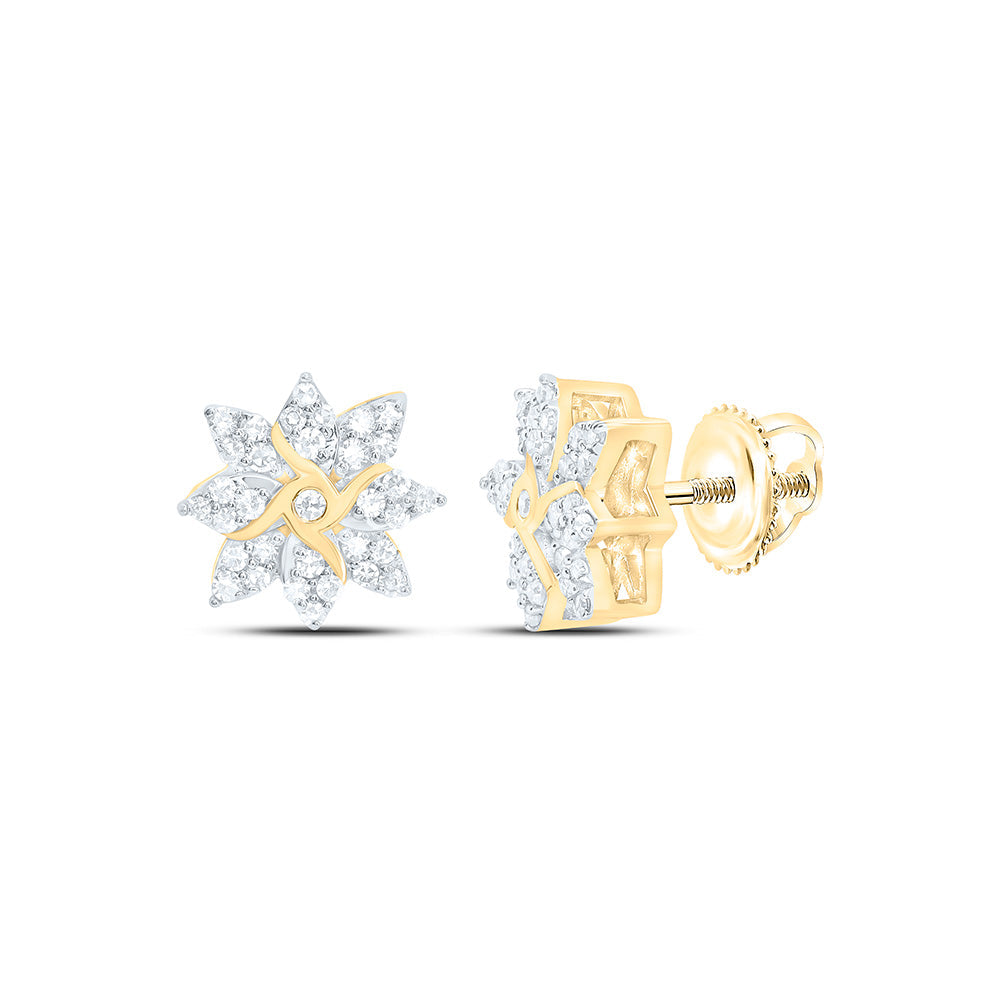 1/5CTW-NAT DIA NK FASHION FLOWER EARRING Daisy Joyeria