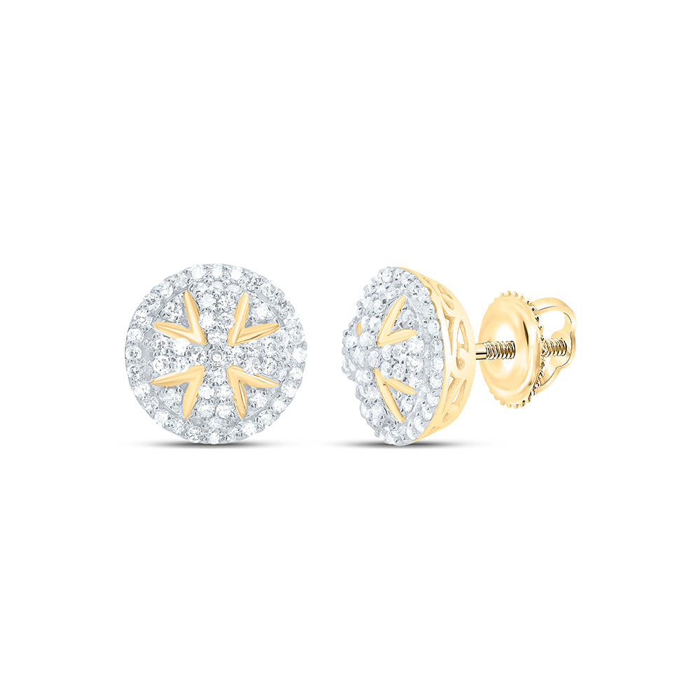 3/8CTW-NAT DIA NK FASHION ROUND EARRING Daisy Joyeria