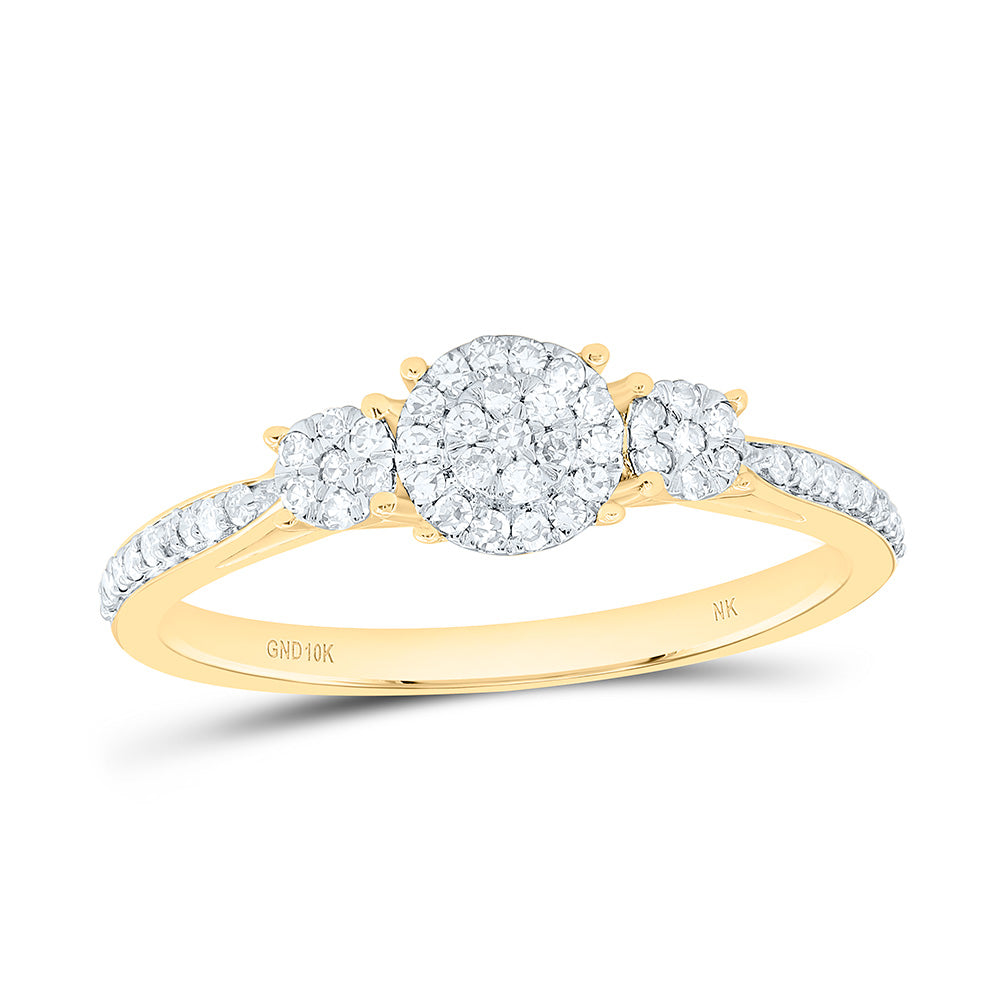 1/5CTW-NAT DIA NK FASHION ROUND RING Daisy Joyeria