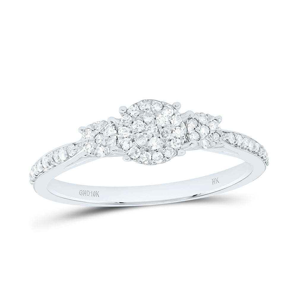 1/5CTW-NAT DIA NK FASHION ROUND RING Daisy Joyeria