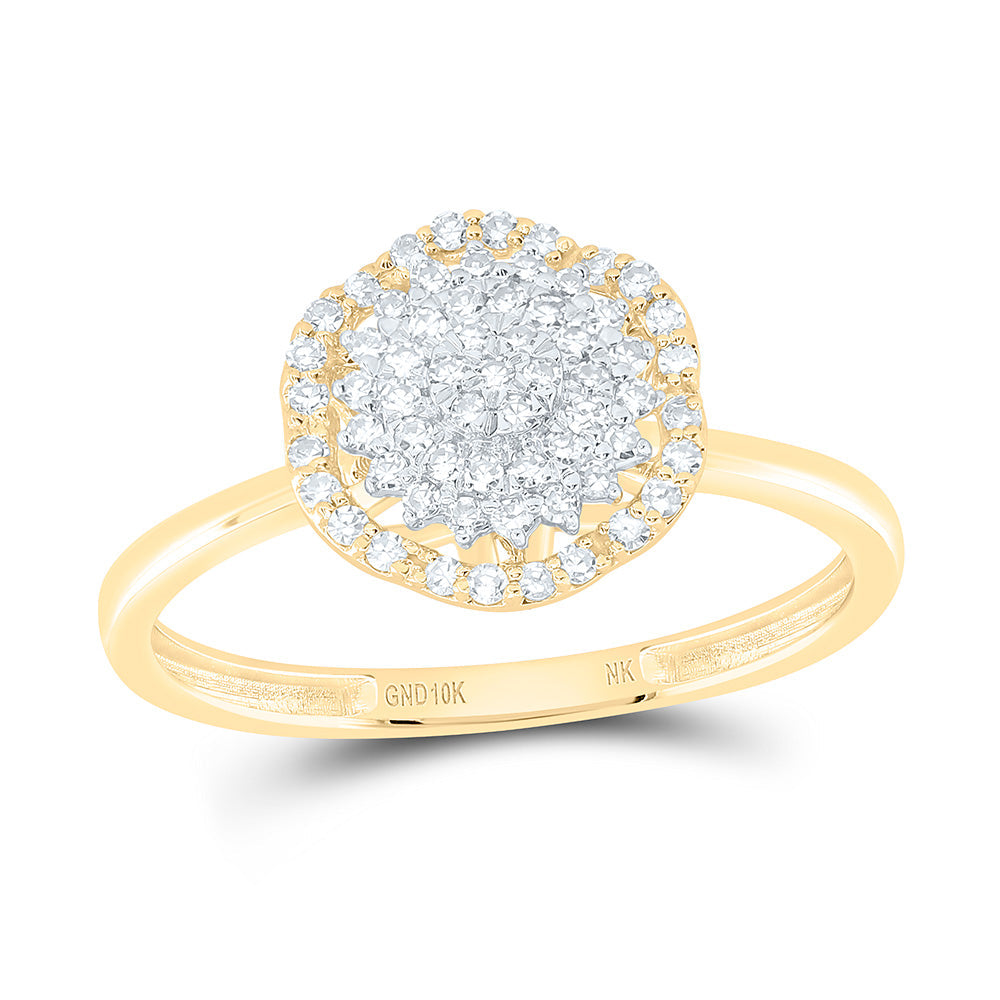 1/4CTW-NAT DIA NK FASHION FLOWER RING Daisy Joyeria