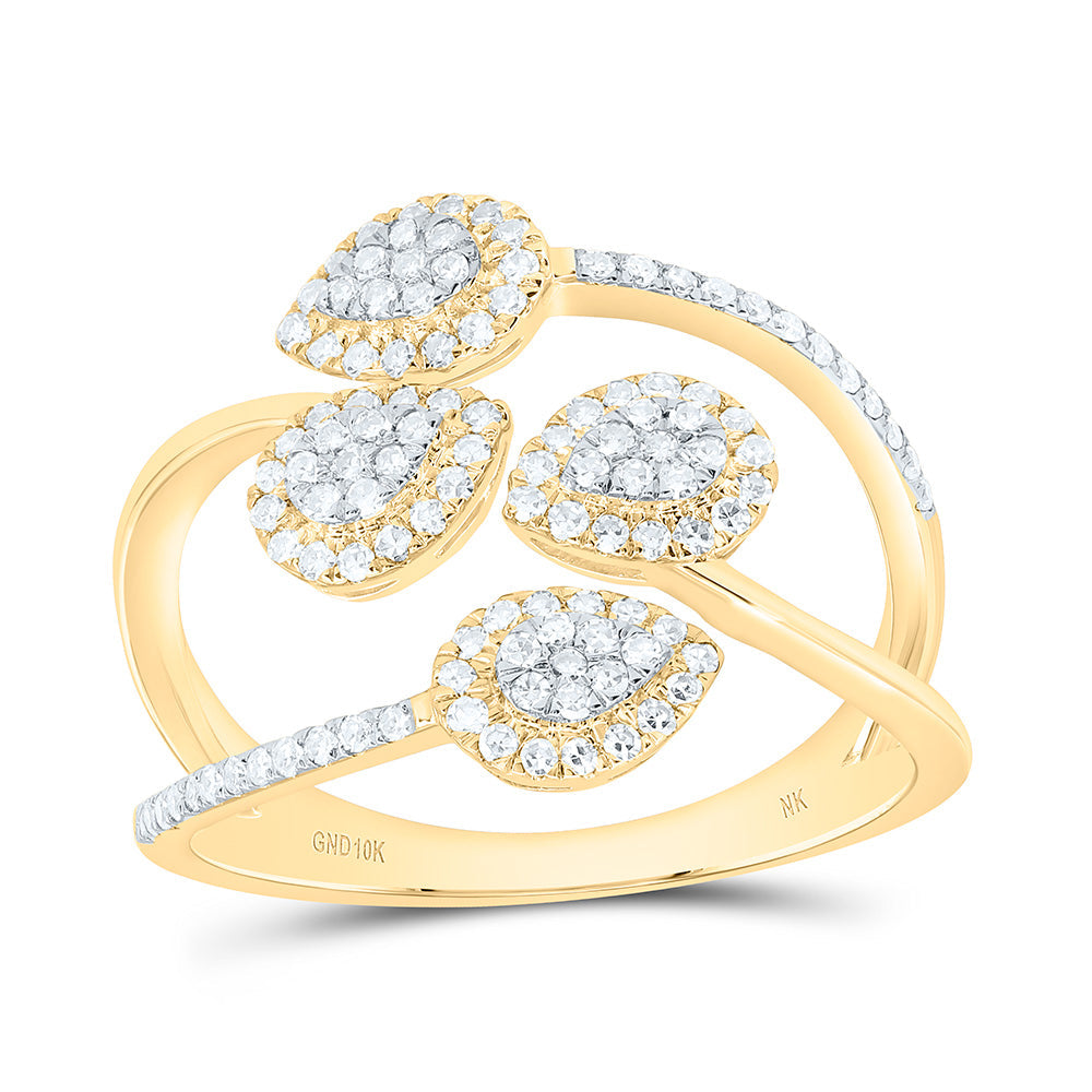 1/2CTW-NAT DIA NK FASHION PEAR RING Daisy Joyeria