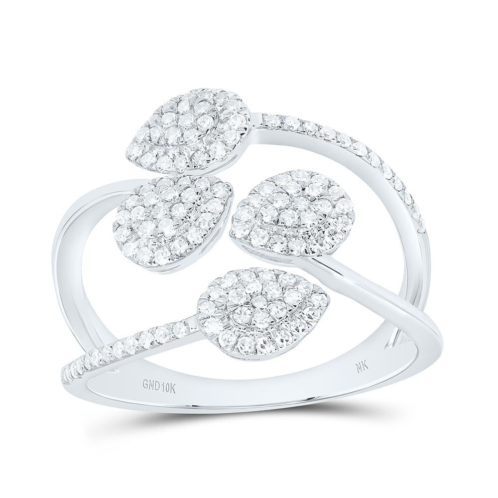 1/2CTW-NAT DIA NK FASHION PEAR RING Daisy Joyeria