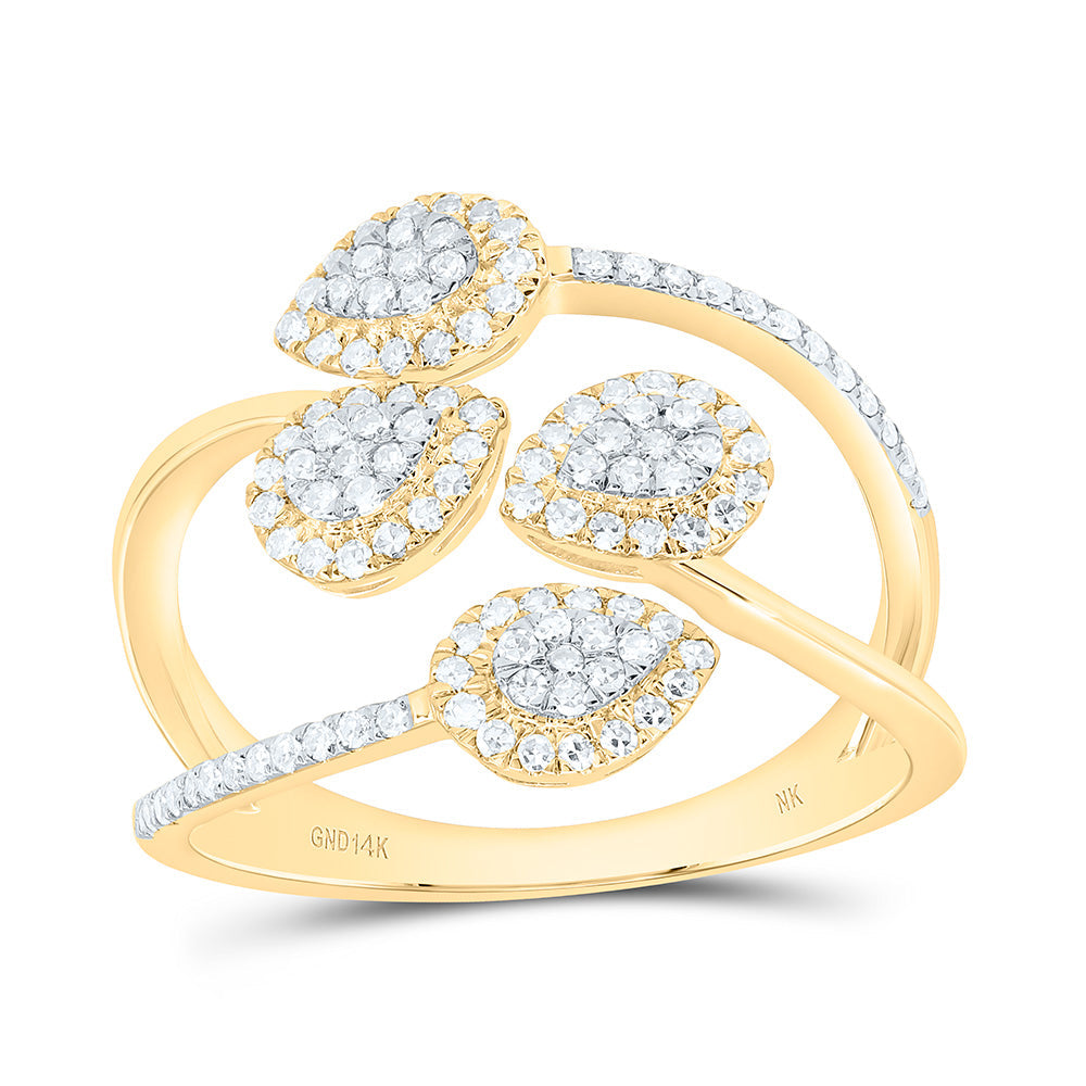 1/2CTW-NAT DIA NK FASHION PEAR RING Daisy Joyeria