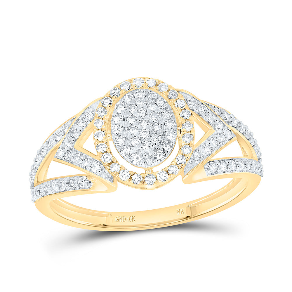 3/8CTW-NAT DIA NK FASHION OVAL RING Daisy Joyeria