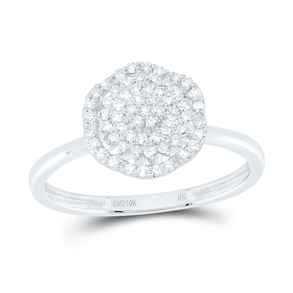 1/4CTW-NAT DIA NK FASHION FLOWER RING Daisy Joyeria