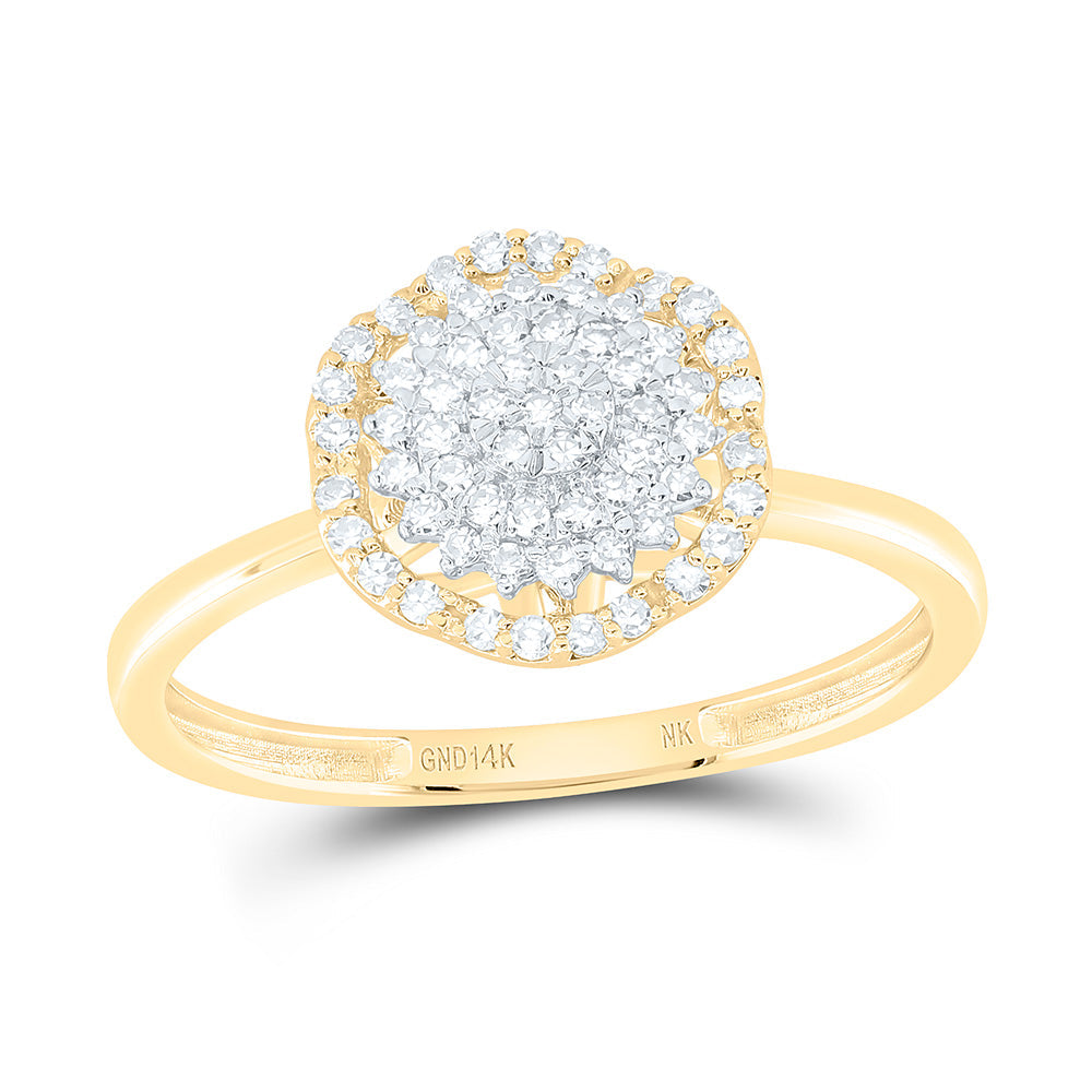1/4CTW-NAT DIA NK FASHION FLOWER RING Daisy Joyeria