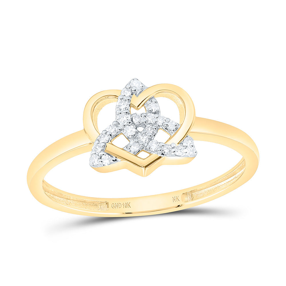 1/12CTW-NAT DIA NK FASHION HEART RING Daisy Joyeria